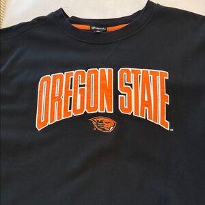 Champion Black Sweatshirt with Orange Oregon State Logo